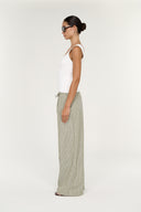 STAPLE THE LABEL LISARA RELAXED PANT - KHAKI WHITE STRIPE
