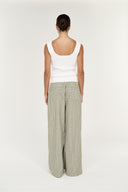STAPLE THE LABEL LISARA RELAXED PANT - KHAKI WHITE STRIPE
