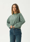 AFENDS ALTITUDE LONG SLEEVE TEE - PINE STRIPE