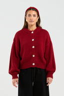 CHLOE CARDIGAN - DEEP RED
