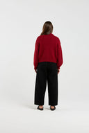 CHLOE CARDIGAN - DEEP RED