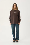 AFENDS COMMUNITY GARDEN LONG SLEEVE TEE - COFFEE