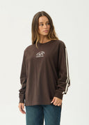 AFENDS COMMUNITY GARDEN LONG SLEEVE TEE - COFFEE