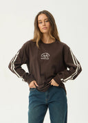 AFENDS COMMUNITY GARDEN LONG SLEEVE TEE - COFFEE