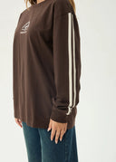 AFENDS COMMUNITY GARDEN LONG SLEEVE TEE - COFFEE