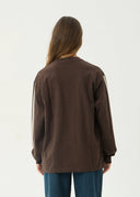 AFENDS COMMUNITY GARDEN LONG SLEEVE TEE - COFFEE