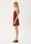AFENDS MARGOT WRAP MINI DRESS - RUBY ANGLAISE
