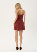 AFENDS MARGOT WRAP MINI DRESS - RUBY ANGLAISE