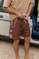 RHYTHM PANEL STRIPE TRUNK - CHOCOLATE