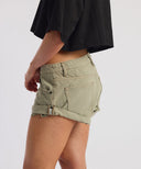 BANDIT LOW WAIST DENIM SHORT - SUPER KHAKI