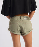 BANDIT LOW WAIST DENIM SHORT - SUPER KHAKI