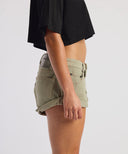 BANDIT LOW WAIST DENIM SHORT - SUPER KHAKI