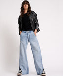 ROADHOUSE WIDE LEG DRAWSTRING JEANS - SALTY DOG
