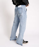 ROADHOUSE WIDE LEG DRAWSTRING JEANS - SALTY DOG