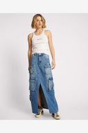 ONE TEASPOON 90S CARGO POCKET COLUMN DENIM - PACIFICA