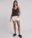 DEEP V FRONT BLACK SINGLET - BLACK