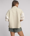 DRIFT SHORT SLEEVE DENIM SHIRT - CREAM
