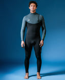 RIP CURL ELASTO 3/2MM ZIP FREE WETSUIT - CHARCOAL LIME