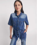 VERONICA DENIM JUMPSUIT - WESTLAND BLUE