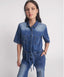 ONE TEASPOON VERONICA DENIM JUMPSUIT - WESTLAND BLUE