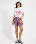 ONE TEASPOON TERRY TOWEL DRAWSTRING BEACH SHORTS - RED BLUE