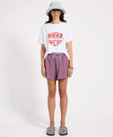 ONE TEASPOON TERRY TOWEL DRAWSTRING BEACH SHORTS - RED BLUE