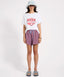 ONE TEASPOON TERRY TOWEL DRAWSTRING BEACH SHORTS - RED BLUE