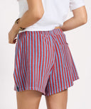 ONE TEASPOON TERRY TOWEL DRAWSTRING BEACH SHORTS - RED BLUE