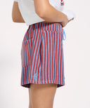 ONE TEASPOON TERRY TOWEL DRAWSTRING BEACH SHORTS - RED BLUE