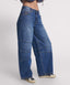 ONE TEASPOON BARREL MID WAIST DENIM JEANS - DEEP PACIFICA