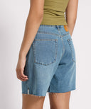 ONE TEASPOON JACKSONS MID WAIST WIDE LEG SHORTS - BLUE CRUSH
