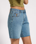 ONE TEASPOON JACKSONS MID WAIST WIDE LEG SHORTS - BLUE CRUSH