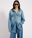 ONE TEASPOON ESSENTIAL DENIM SHIRT - BLUE CRUSH