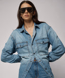 ONE TEASPOON ESSENTIAL DENIM SHIRT - BLUE CRUSH