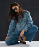 ONE TEASPOON ESSENTIAL DENIM SHIRT - BLUE CRUSH