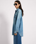 ONE TEASPOON ESSENTIAL DENIM SHIRT - BLUE CRUSH