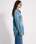 ONE TEASPOON ESSENTIAL DENIM SHIRT - BLUE CRUSH