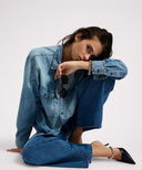 ONE TEASPOON ESSENTIAL DENIM SHIRT - BLUE CRUSH