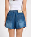 ONE TEASPOON FUNKS HIGH WAIST ELASTICATED FLIPPY DENIM SHORT - BLUE