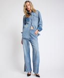 ONE TEASPOON ROADHOUSE MID.W L.D STRING DENIM JEAN - BLU STRIPE