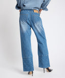 ONE TEASPOON ROADHOUSE MID.W L.D STRING DENIM JEAN - BLU STRIPE