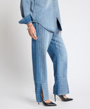 ONE TEASPOON ROADHOUSE MID.W L.D STRING DENIM JEAN - BLU STRIPE
