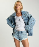 ONE TEASPOON ROLLERS LOW WAIST DENIM SHORTS - SALTY DOG