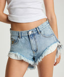 ONE TEASPOON ROLLERS LOW WAIST DENIM SHORTS - SALTY DOG