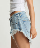 ONE TEASPOON ROLLERS LOW WAIST DENIM SHORTS - SALTY DOG