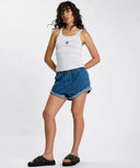 HUNTERS MID WAIST BOYFRIEND ELASTICATED - INDIGO