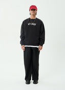 AFENDS CONTINGENT CREW NECK - STONE BLACK