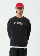 AFENDS CONTINGENT CREW NECK - STONE BLACK