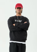 AFENDS CONTINGENT CREW NECK - STONE BLACK