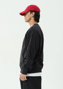 AFENDS CONTINGENT CREW NECK - STONE BLACK